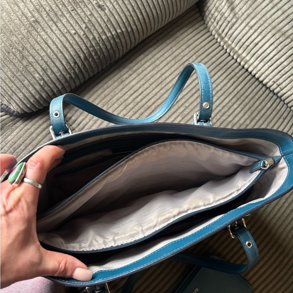 Michael Kors Teal Pebbled Leather Tote - Picture 2 of 6